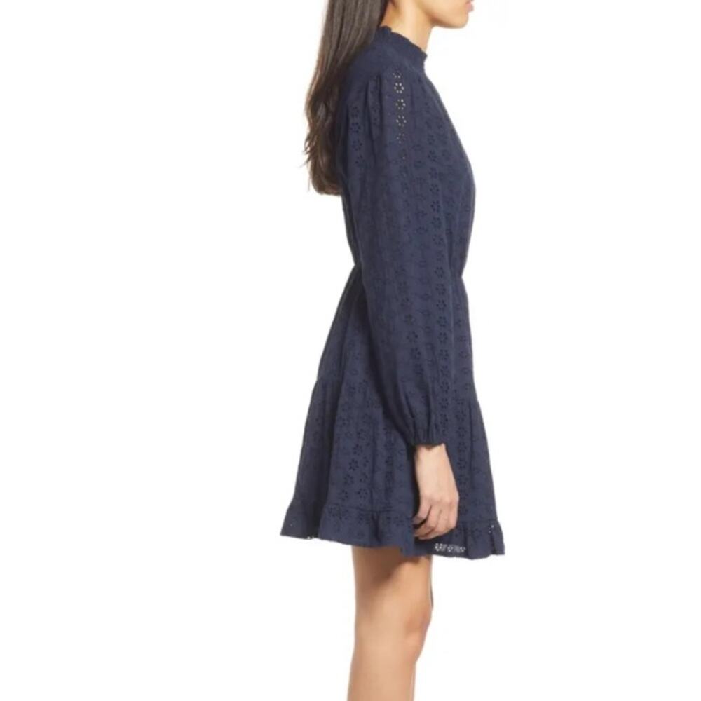 LOST + WANDER Sunday Funday Eyelet Detail Long Sleeve Cotton Minidress M NWT - Picture 3 of 14